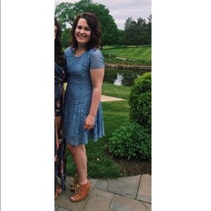 Light blue lacey fitted dress